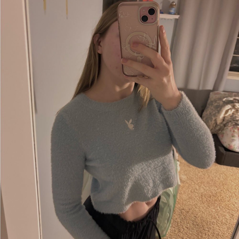 Playboy by PacSun Soft Blue Sweater